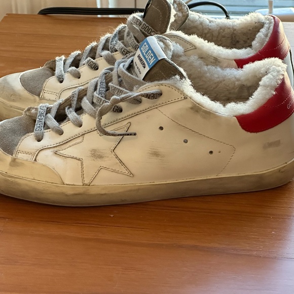 Golden Goose -Men's Super-Star with red leather heel tab and shearling size 9 US - Picture 4 of 6